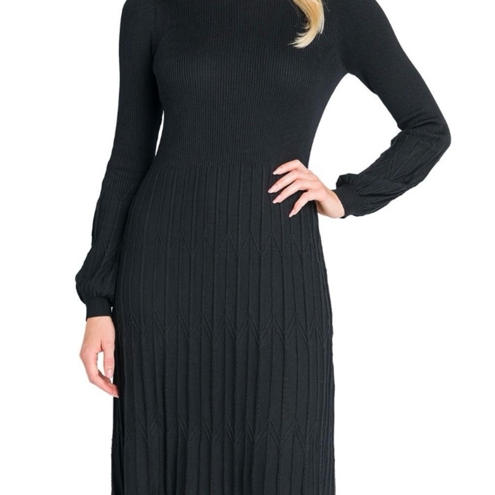 NWT Elegant Black Sweater Dress